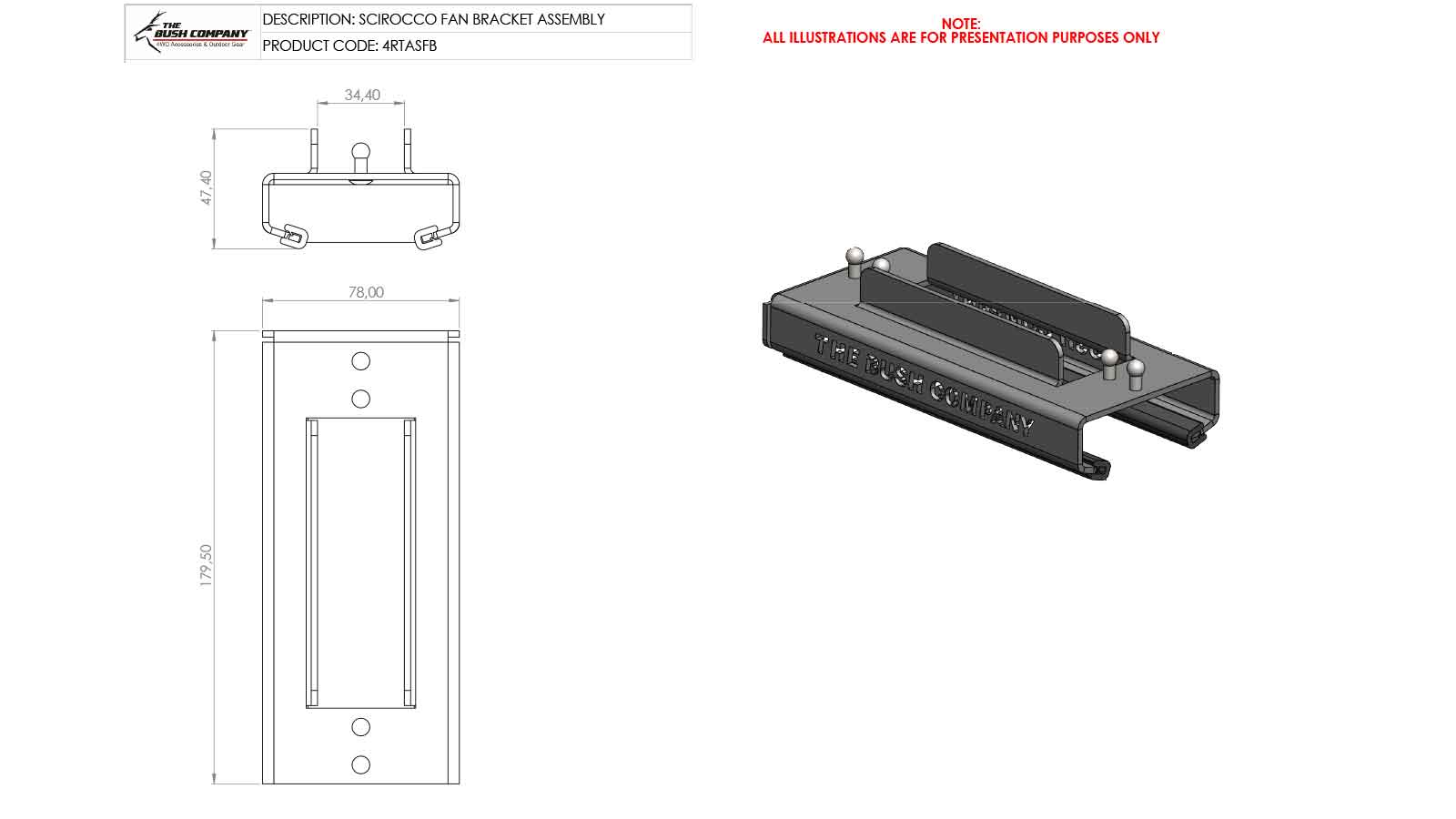 Sirocco 12V Fan Bracket - AX27 | DX27 | TX27 RTT's