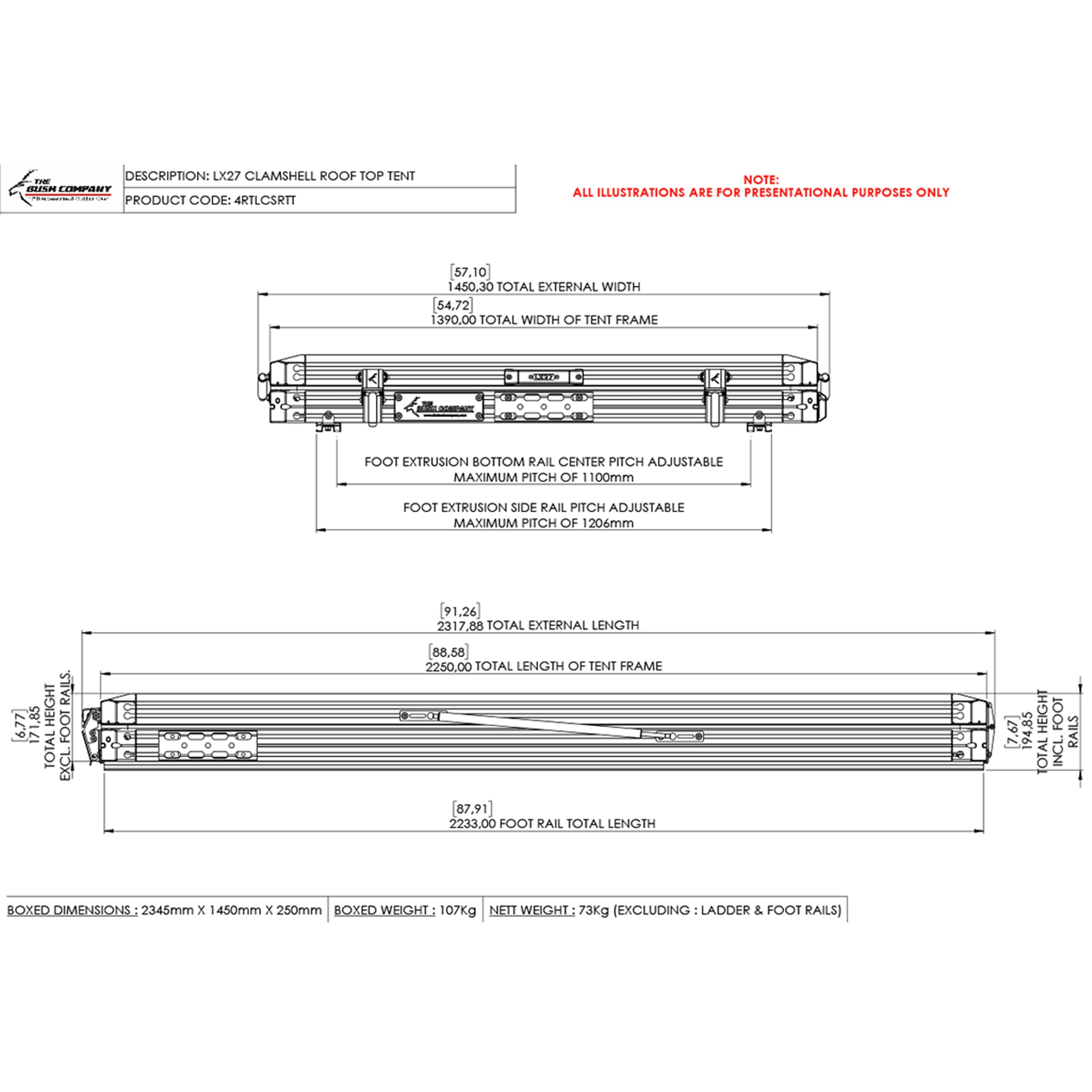 LX27 Clamshell Rooftop Tent