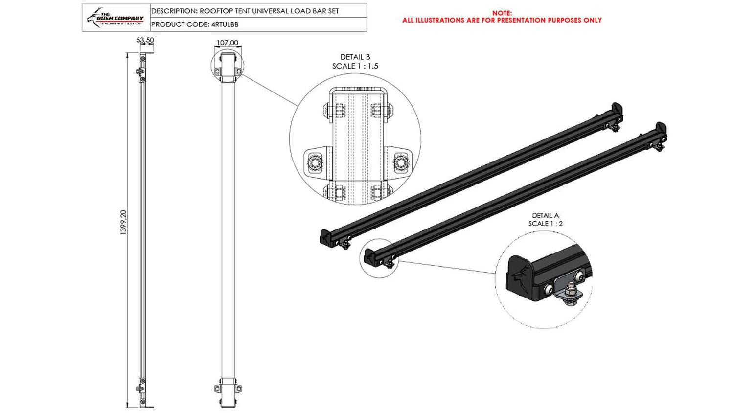 Rooftop Tent Load Bar Set