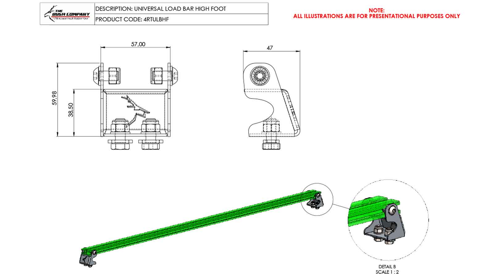 Load Bar High Foot Mount