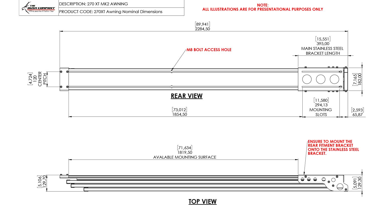 The Bush Company 270XT Awning | Freestanding | No Poles