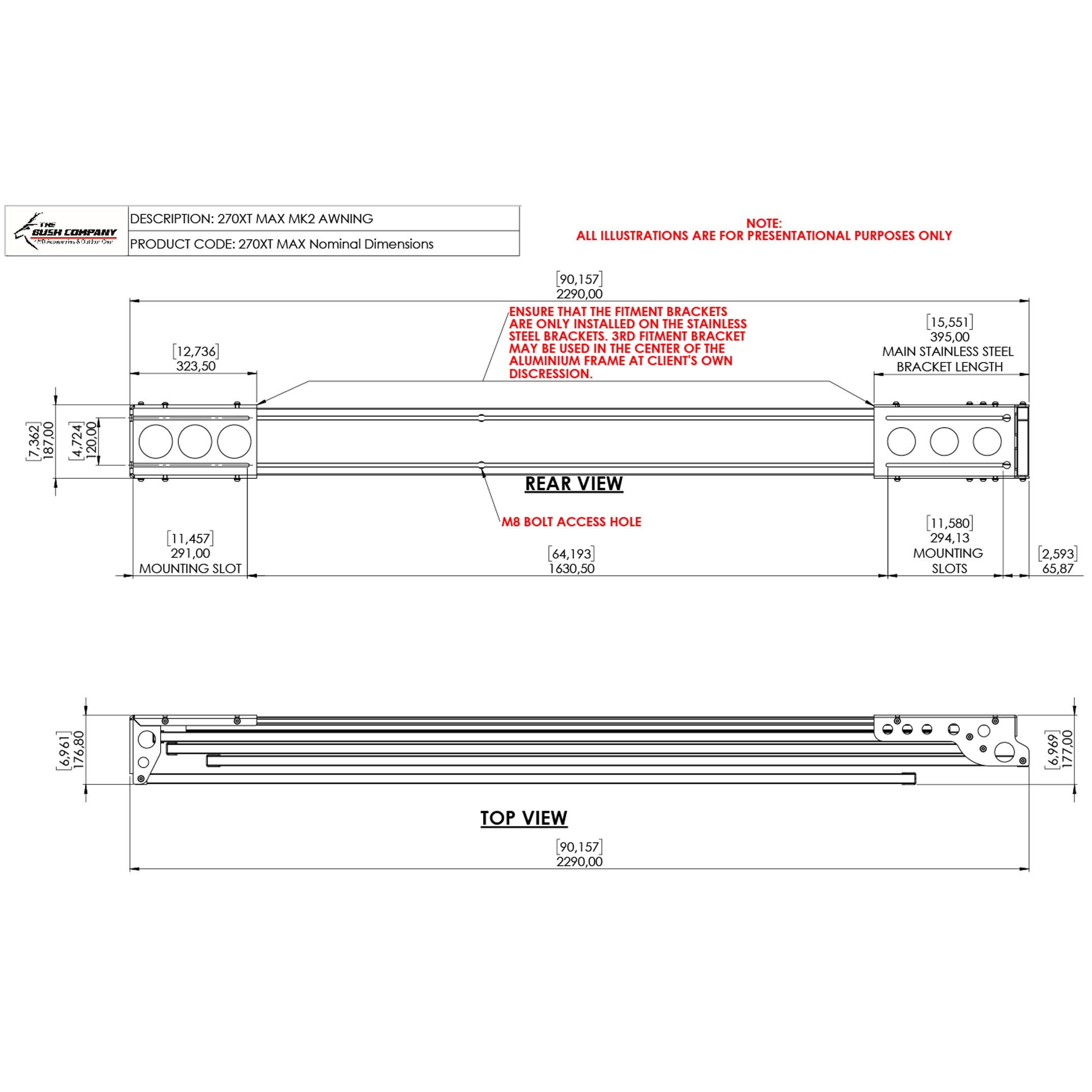 The Bush Company 270XT MAX Awning | Freestanding | No Poles