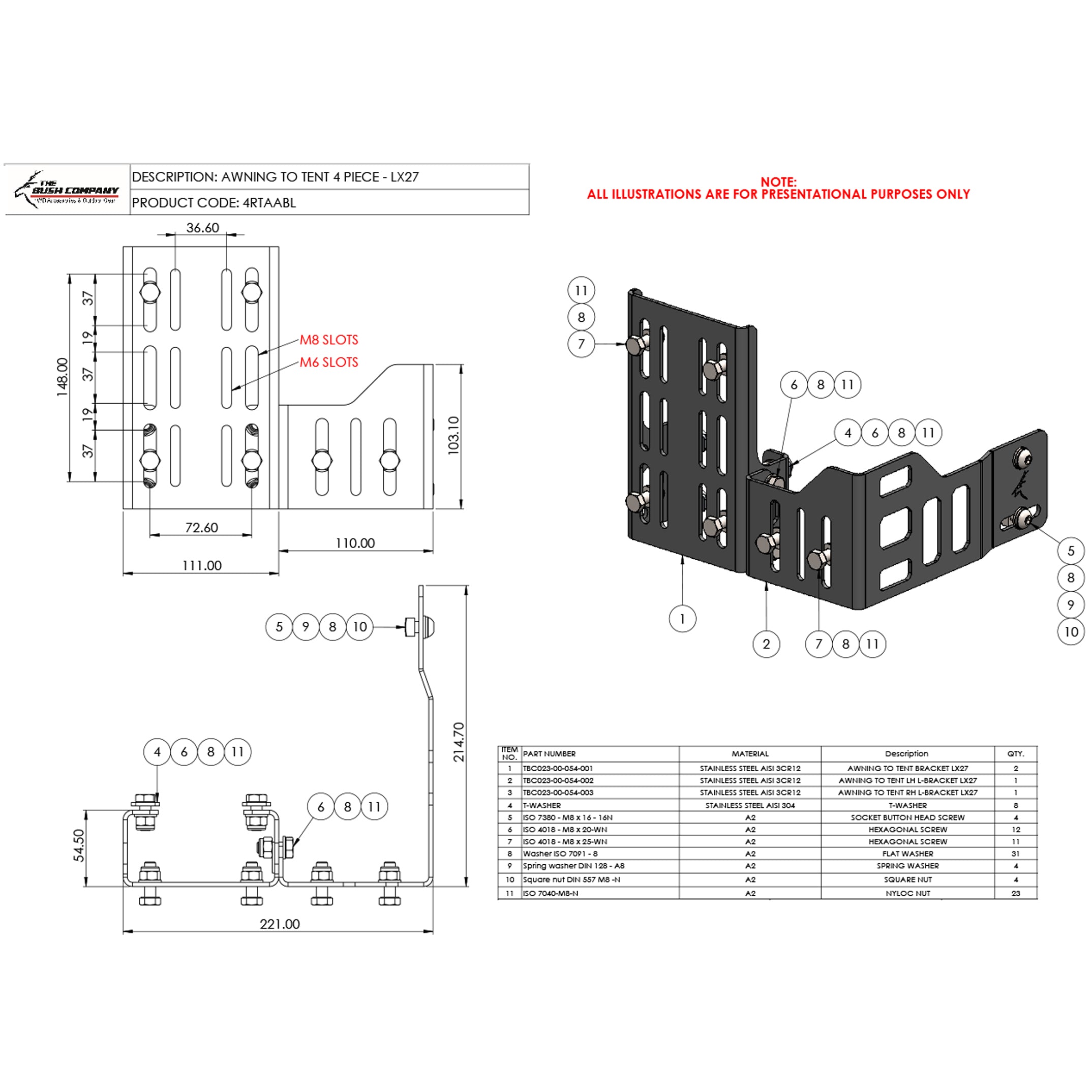 Awning to Tent Bracket - LX27
